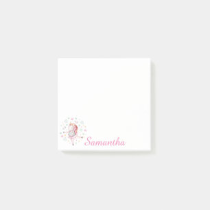 Unicorne rose personnalisée Ballerina Post-it Note