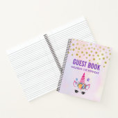 Unicorne rose tendance Confetti & Fleurs Livre d'i (Intérieur)