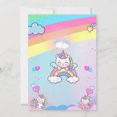 unicorne rose violet invitation d'anniversaire (Dos)