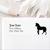Unicorne Silhouette Étiquette de adresse (En situation)