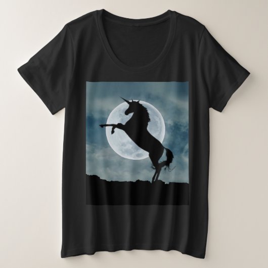 Unicorne Silhouette Pleine lune Ciel de nuit, ZKOA (Design devant)
