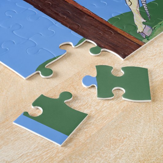 Unicorne s'inclinant pour traverser le puzzle chré (Côté)