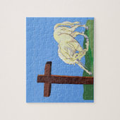 Unicorne s'inclinant pour traverser le puzzle chré (Vertical)