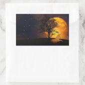 Unicorne Sous Arbre Dans Un Sticker Lune (Sac)