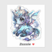 Unicorne, Sticker en vinyle coupé sur mesure (Feuille)