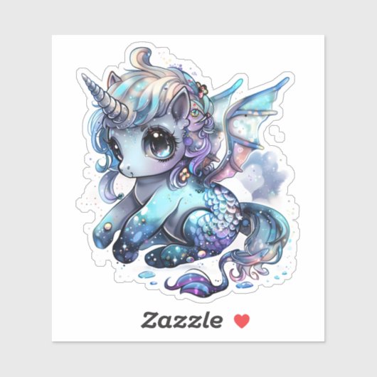 Unicorne, Sticker en vinyle coupé sur mesure (Feuille)