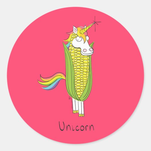 Unicorne Stickers de maïs drôle (Devant)
