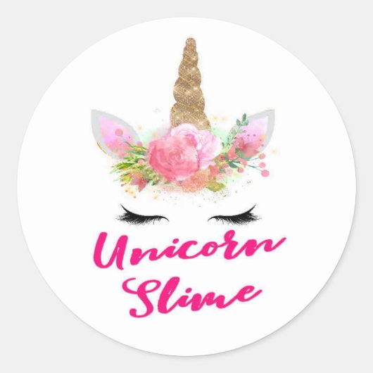 Unicorne Stickers Slime rond (Devant)