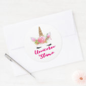 Unicorne Stickers Slime rond (Enveloppe)