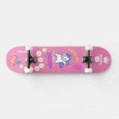 Unicorne sur skateboard avec légendes personnalisé (Horz)