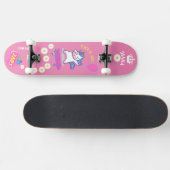 Unicorne sur skateboard avec légendes personnalisé (Horz)