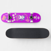 Unicorne sur skateboard avec légendes personnalisé (Horz)