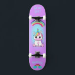 Unicorne sur skateboard avec légendes personnalisé<br><div class="desc">Unicorne sur skateboard avec légendes personnalisées Unicorn Personnalisé Skateboard CLIQUEZ SUR OPTION PERSONNALISER MODÈLE ET ENTREZ LE NOM. vous pouvez également personnaliser d'autres légendes. skateboard cool conçu avec des couleurs vives et pour l'arrière - plan et une licorne funky chevauchant un skateboard. Ce Skateboard est une excellente idée cadeau pour...</div>