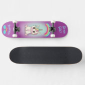 Unicorne sur skateboard avec légendes personnalisé (Horz)