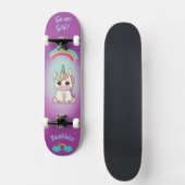 Unicorne sur skateboard avec légendes personnalisé (Recto)