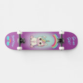 Unicorne sur skateboard avec légendes personnalisé (Horz)