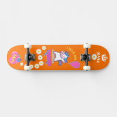 Unicorne sur skateboard avec légendes personnalisé (Horz)