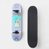 Unicorne sur skateboard avec légendes personnalisé (Recto)