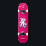 Unicorne sur skateboard pour enfants<br><div class="desc">Unicorne sur skateboard avec légendes personnalisées Unicorn Personnalisé Skateboard CLIQUEZ SUR OPTION PERSONNALISER MODÈLE ET ENTREZ LE NOM. vous pouvez également personnaliser d'autres légendes. skateboard cool conçu avec des couleurs vives et pour l'arrière - plan et une licorne funky chevauchant un skateboard. Ce Skateboard est une excellente idée cadeau pour...</div>