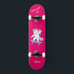 Unicorne sur skateboard pour enfants<br><div class="desc">Unicorne sur skateboard avec légendes personnalisées Unicorn Personnalisé Skateboard CLIQUEZ SUR OPTION PERSONNALISER MODÈLE ET ENTREZ LE NOM. vous pouvez également personnaliser d'autres légendes. skateboard cool conçu avec des couleurs vives et pour l'arrière - plan et une licorne funky chevauchant un skateboard. Ce Skateboard est une excellente idée cadeau pour...</div>