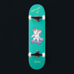 Unicorne sur skateboard pour enfants<br><div class="desc">Unicorne sur skateboard avec légendes personnalisées Unicorn Personnalisé Skateboard CLIQUEZ SUR OPTION PERSONNALISER MODÈLE ET ENTREZ LE NOM. vous pouvez également personnaliser d'autres légendes. skateboard cool conçu avec des couleurs vives et pour l'arrière - plan et une licorne funky chevauchant un skateboard. Ce Skateboard est une excellente idée cadeau pour...</div>