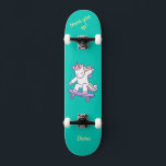 Unicorne sur skateboard pour enfants<br><div class="desc">Unicorne sur skateboard avec légendes personnalisées Unicorn Personnalisé Skateboard CLIQUEZ SUR OPTION PERSONNALISER MODÈLE ET ENTREZ LE NOM. vous pouvez également personnaliser d'autres légendes. skateboard cool conçu avec des couleurs vives et pour l'arrière - plan et une licorne funky chevauchant un skateboard. Ce Skateboard est une excellente idée cadeau pour...</div>
