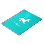 Unicorne Turquoise Carnet personnalisé (Côté gauche)
