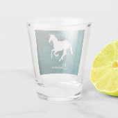Unicorne turquoise verre de tir personnalisé (Dos)