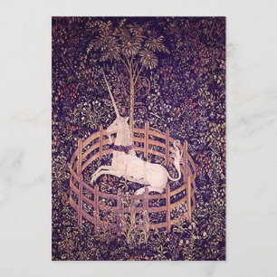 Unicorne Vintage Dans Les Invitations De Tapisseri