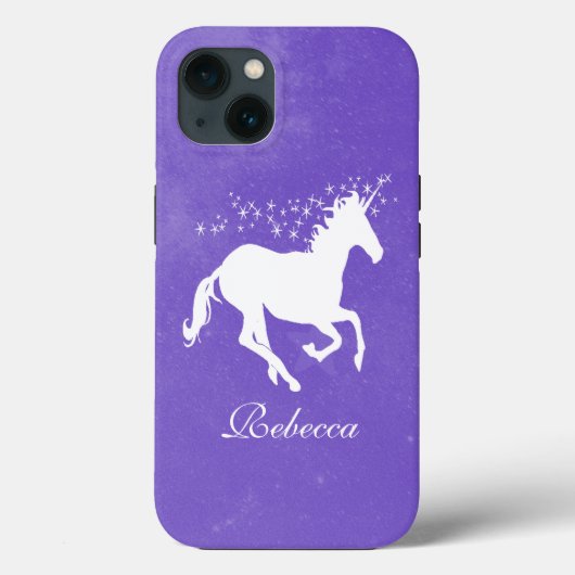 Unicorne violette coque iphone Coque personnalisé (Verso)