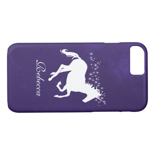 Unicorne violette coque iphone Coque personnalisé (Dos (Horizontal))