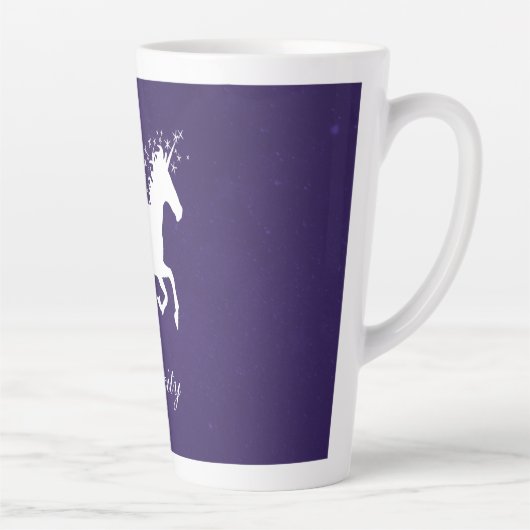Unicorne violette - Mug Latte Personnalisé (Droite)