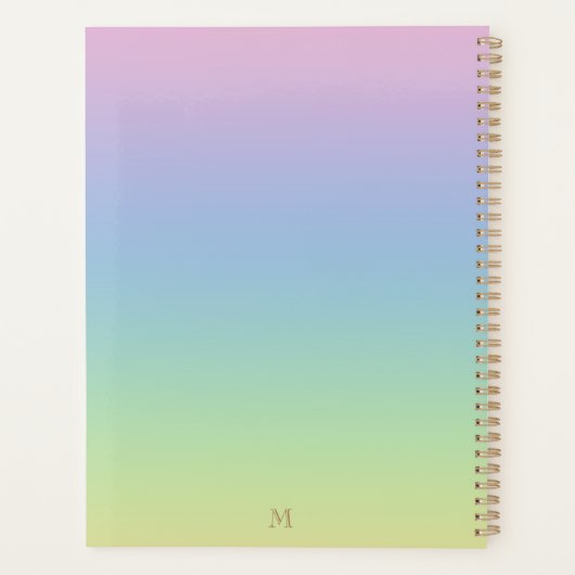 Unicorne Whimsical Rainbow Nom simple Monogramme (Dos)