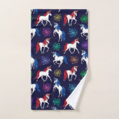 Unicornes Bleues Blancs Patriotique Américain (Serviette à main)