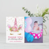 Unicornes dans le Carte de remerciements en fleur (Debout devant)