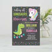 Unicornes Et Dinosaures Invitation Magique (Debout devant)