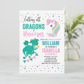 Unicornes Et Dragons Anniversaire Invitation Magiq (Debout devant)