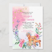 Unicornes et papillons baby shower invitation (Devant)