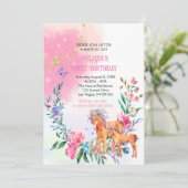 Unicornes et papillons première invitation anniver (Debout devant)