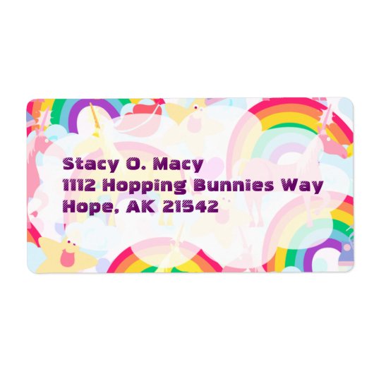 Unicornes et Rainbows Étiquette (Devant)