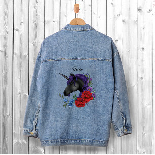 Unicornes Noires Fleurs de Sage Rouge Violet