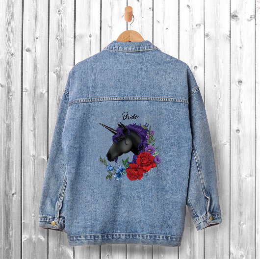 Unicornes Noires Fleurs de Sage Rouge Violet
