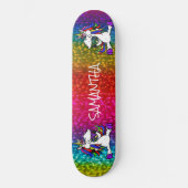 Unicornes Rainbow Parties scintillant Skateboard (Recto)