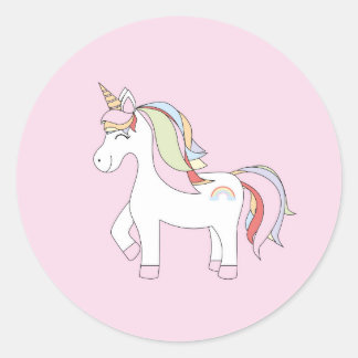 Unicornio rosa ronde sticker