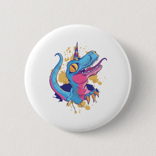 Unicornisaurus Ronde Button 5,7 Cm (Voorkant)