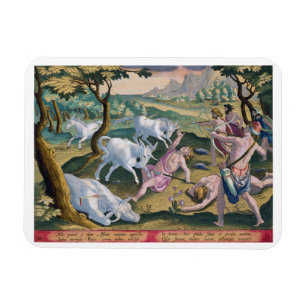 Unicorns aan de banken van de Indus, gejaagd door  Magneet
