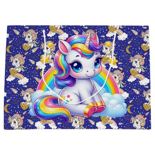 Unicorns and Rainbows Groot Cadeauzakje (Voorkant)