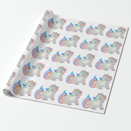 Unicorns Cadeaupapier (Uitgerold)