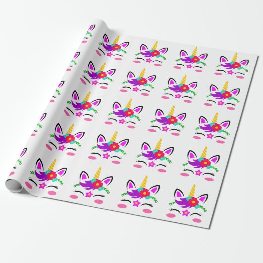 Unicorns Cadeaupapier (Uitgerold)