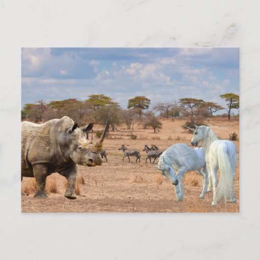 Unicorns Cubby Rhino Rhinoceros Afrika Briefkaart (Voorkant)